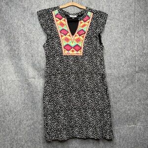 THML Black Embroidered‎ Cheyenne Shift Dress- Sz Sm
